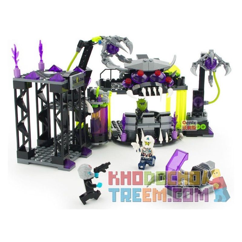 Enlighten 1613 Qman 1613 non  CĂN CỨ BỌN TỘI PHẠM bộ đồ chơi xếp lắp ráp ghép mô hình Space Adventure SPACE ADVENTURE VILLAINS ALLIANCE BASE Thám Hiểm Không Gian 398 khối