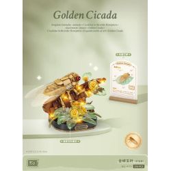 LOZ 4123 CÔN TRÙNG HOA CÕI LÁ NGỌC VE VÀNG bộ đồ chơi xếp lắp ráp ghép mô hình GOLDEN CICADA 376 khối