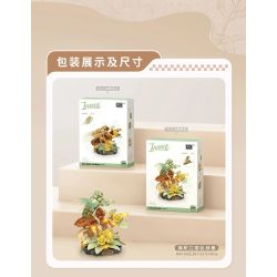 LOZ 4123 CÔN TRÙNG HOA CÕI LÁ NGỌC VE VÀNG bộ đồ chơi xếp lắp ráp ghép mô hình GOLDEN CICADA 376 khối