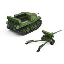 THIRDPARTY 300007 SÚNG CHỐNG TĂNG 57MM ZIS-2 MÁY KÉO T-20 tỷ lệ 1:35 bộ đồ chơi xếp lắp ráp ghép mô hình Military Army 57MM ZIS-2 T-20 ARMORED TRACTOR Quân Sự Bộ Đội 390 khối