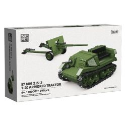THIRDPARTY 300007 SÚNG CHỐNG TĂNG 57MM ZIS-2 MÁY KÉO T-20 tỷ lệ 1:35 bộ đồ chơi xếp lắp ráp ghép mô hình Military Army 57MM ZIS-2 T-20 ARMORED TRACTOR Quân Sự Bộ Đội 390 khối