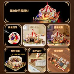 LUMIBRICKS L9079 9079 CIRCUS LANG THANG bộ đồ chơi xếp lắp ráp ghép mô hình Western TRAVELING CIRCUS Trung Cổ 1962 khối