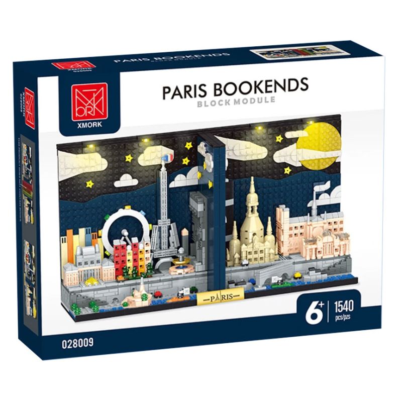 MorkModel 028009 Mork Model 028009 BOOKMARK SKYLINE PARIS bộ đồ chơi xếp lắp ráp ghép mô hình Architecture PARIS SKYLINE BOOKENDS Công Trình Kiến Trúc 1540 khối