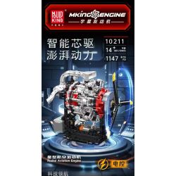 MouldKing 10211 Mould King 10211 ĐỘNG CƠ MÁY BAY SAO bộ đồ chơi xếp lắp ráp ghép mô hình Technic RADIAL AVIATION ENGINE Kỹ Thuật Công Nghệ Cao Mô Hình Phương Tiện 1147 khối