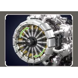 MouldKing 10216 Mould King 10216 ĐỘNG CƠ PHẢN LỰC TUABIN bộ đồ chơi xếp lắp ráp ghép mô hình Technic TURBOJET ENGINE Kỹ Thuật Công Nghệ Cao Mô Hình Phương Tiện 1214 khối