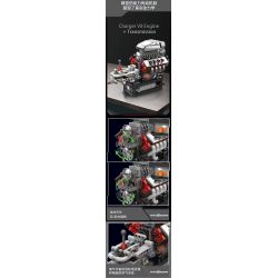 MouldKing 10225 Mould King 10225 ĐỘNG CƠ DODGE V8 TRUYỀN TẢI bộ đồ chơi xếp lắp ráp ghép mô hình Technic V8 ENGINE Kỹ Thuật Công Nghệ Cao Mô Hình Phương Tiện 855 khối