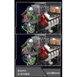 MouldKing 10225 Mould King 10225 ĐỘNG CƠ DODGE V8 TRUYỀN TẢI bộ đồ chơi xếp lắp ráp ghép mô hình Technic V8 ENGINE Kỹ Thuật Công Nghệ Cao Mô Hình Phương Tiện 855 khối