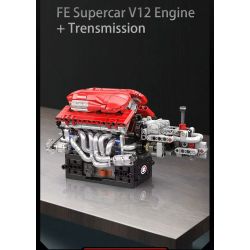 MouldKing 10226 Mould King 10226 ĐỘNG CƠ SUPERCAR V12 FE TRUYỀN TẢI bộ đồ chơi xếp lắp ráp ghép mô hình Technic V12 ENGINE Kỹ Thuật Công Nghệ Cao Mô Hình Phương Tiện 863 khối