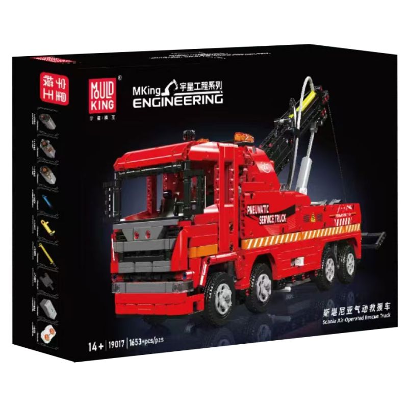 MouldKing 19017 Mould King 19017 XE CỨU HỘ KHÍ NÉN SCANIA bộ đồ chơi xếp lắp ráp ghép mô hình Technic SCANIA AIR-OPERATED RESCUE TRUCK Kỹ Thuật Công Nghệ Cao Mô Hình Phương Tiện 1653 khối