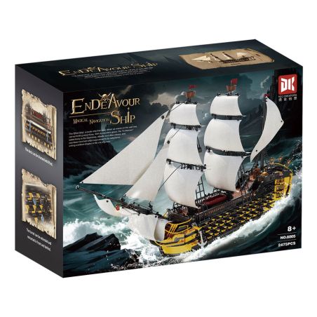 DK 6005 PIRATES OF THE CARIBBEAN SAILING BATTLESHIP ULTIMATE bộ đồ chơi xếp lắp ráp ghép mô hình ENDEAVOR SHIP Cướp Biển Vùng Caribe 2475 khối