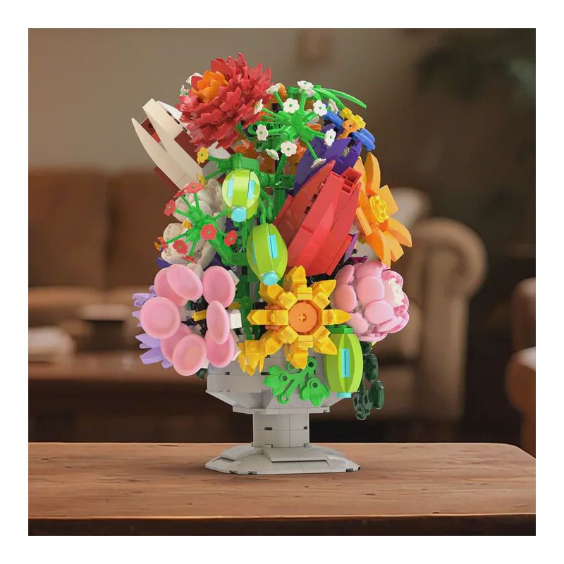 XBERT 66156 BÓ HOA bộ đồ chơi xếp lắp ráp ghép mô hình Creator FLOWER BOUQUET Sáng Tạo 1092 khối