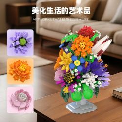 XBERT 66156 BÓ HOA bộ đồ chơi xếp lắp ráp ghép mô hình Creator FLOWER BOUQUET Sáng Tạo 1092 khối