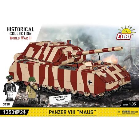 COBI 20078 XE TĂNG SIÊU NẶNG CỦA CHUỘT tỷ lệ 1:35 bộ đồ chơi xếp lắp ráp ghép mô hình Military Army PANZER VIII MAUS Quân Sự Bộ Đội 1342 khối