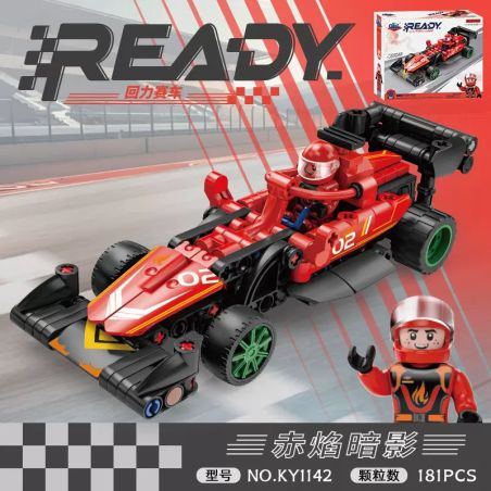 Kazi KY1142 1142 SUPERCAR MÁT MẺ RED FLAME SHADOW CÔNG THỨC ĐUA F1 BACK-ROAD bộ đồ chơi xếp lắp ráp ghép mô hình Technic Kỹ Thuật Công Nghệ Cao Mô Hình Phương Tiện 181 khối