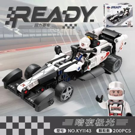 Kazi KY1143 1143 SUPERCAR MÁT MẺ ĐÊM TỐI AURORA CÔNG THỨC F1 RACING RETURN bộ đồ chơi xếp lắp ráp ghép mô hình Technic Kỹ Thuật Công Nghệ Cao Mô Hình Phương Tiện 200 khối