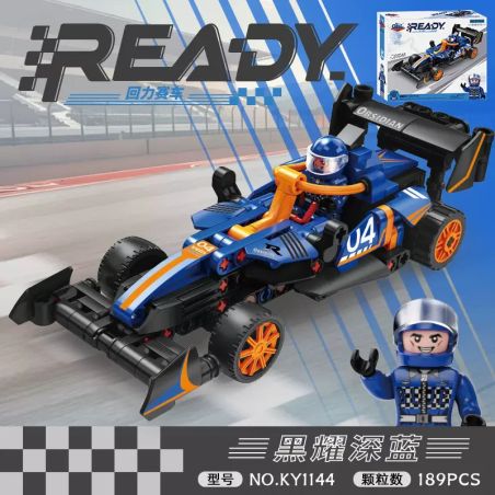 Kazi KY1144 1144 SUPERCAR MÁT MẺ CÔNG THỨC MÀU ĐEN VÀ XANH ĐẬM F1 XE ĐUA bộ đồ chơi xếp lắp ráp ghép mô hình Technic Kỹ Thuật Công Nghệ Cao Mô Hình Phương Tiện 189 khối