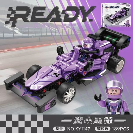 Kazi KY1147 1147 SUPERCAR MÁT MẺ MẶT TRƯỚC MÀU ĐEN TÍM ĐUA CÔNG THỨC F1 XE ĐIỆN TRỞ bộ đồ chơi xếp lắp ráp ghép mô hình Technic Kỹ Thuật Công Nghệ Cao Mô Hình Phương Tiện 189 khối