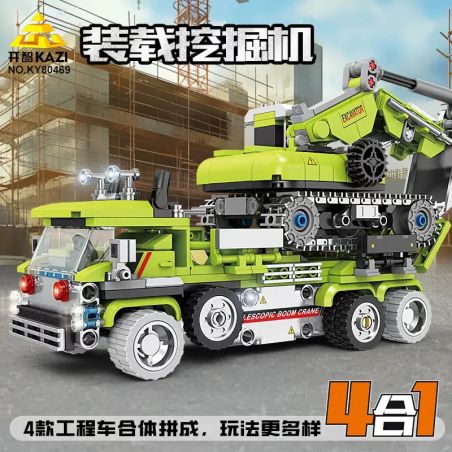 Kazi KY80469 80469 XE KỸ THUẬT ĐÔ THỊ BỐN TRONG MỘT bộ đồ chơi xếp lắp ráp ghép mô hình City Thành Phố 912 khối