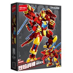 SEMBO 103389 THÉP MECHA FLAME GOD OF WAR TUME ĐÃ BIẾN ĐỔI bộ đồ chơi xếp lắp ráp ghép mô hình 622 khối
