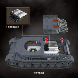 QuanGuan 100308 Quan Guan 100308 GERMAN TIGER P TANK VK 45 01 (P) bộ đồ chơi xếp lắp ráp ghép mô hình Military Army PANZERKAMPFWAGEN VI TIGER(P) Quân Sự Bộ Đội 1531 khối