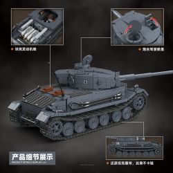 QuanGuan 100308 Quan Guan 100308 GERMAN TIGER P TANK VK 45 01 (P) bộ đồ chơi xếp lắp ráp ghép mô hình Military Army PANZERKAMPFWAGEN VI TIGER(P) Quân Sự Bộ Đội 1531 khối