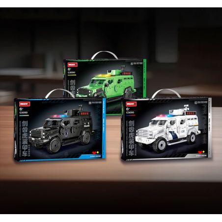 WOMA C3050 3050 PHƯƠNG TIỆN BỌC THÉP CỦA TIGER SABERTOOTHED BA MÀU bộ đồ chơi xếp lắp ráp ghép mô hình City Thành Phố