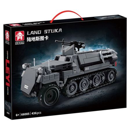 LE YI 66085 CHIẾC XE BỌC THÉP BÁN THEO DÕI ĐẤT ĐAI bộ đồ chơi xếp lắp ráp ghép mô hình Military Army LAND STUKA Quân Sự Bộ Đội 436 khối