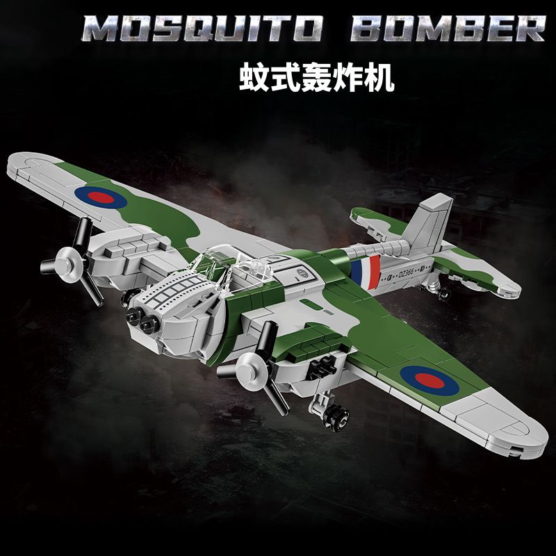 LE YI 66079 MÁY BAY NÉM BOM MUỖI bộ đồ chơi xếp lắp ráp ghép mô hình Military Army MOSQUITO BOMBER Quân Sự Bộ Đội