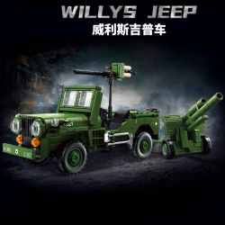 LE YI 66081 JEEP WILLIS bộ đồ chơi xếp lắp ráp ghép mô hình Military Army WILLYS JEEP Quân Sự Bộ Đội 457 khối