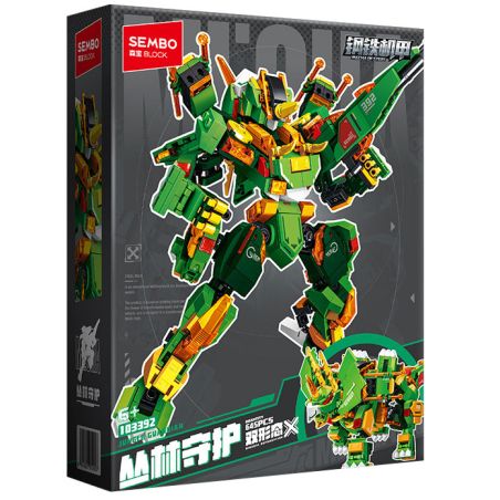 SEMBO 103392 THÉP MECHA ĐỘI GUARDIAN JUNGLE TEUNSAUR ĐÃ BIẾN ĐỔI bộ đồ chơi xếp lắp ráp ghép mô hình 645 khối