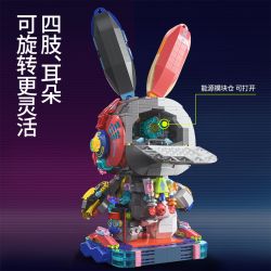 QIWU 89147 CYBERPUNK CƠ HỌC HALF BODY DISASSISHING PSERENCE RABBIT TIẾN TRIỂN NHANH CHÓNG bộ đồ chơi xếp lắp ráp ghép mô hình MECHANIE RABBIT 1377 khối