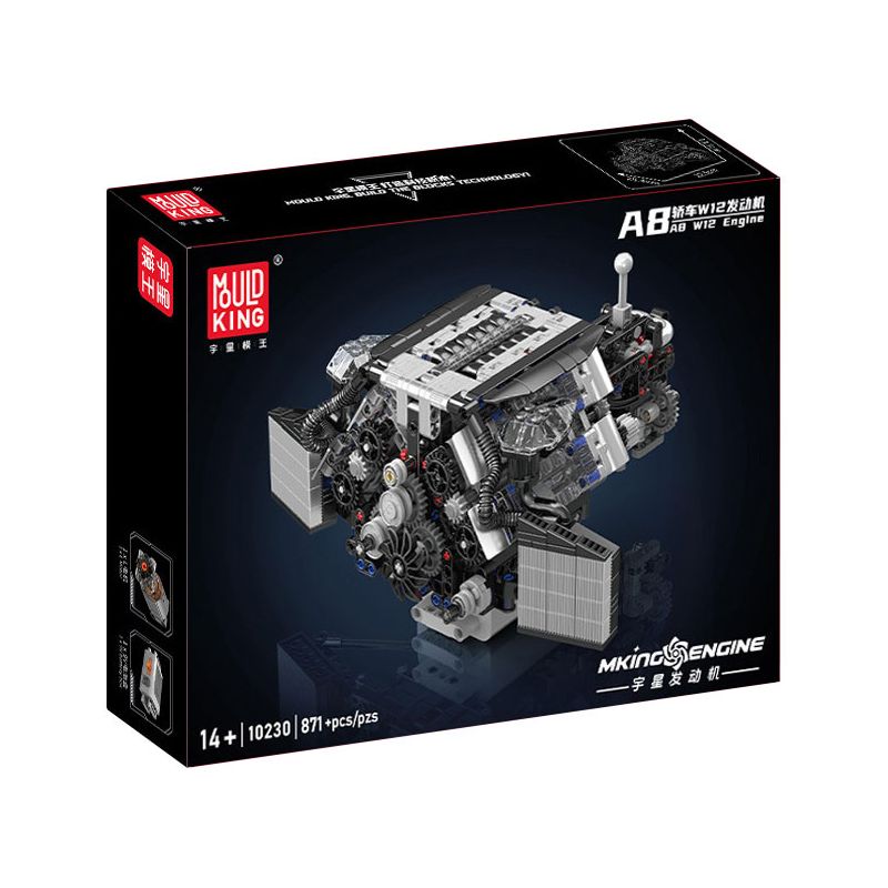 MouldKing 10230 Mould King 10230 A8 ĐỘNG CƠ W12 bộ đồ chơi xếp lắp ráp ghép mô hình Technic A8 W12 ENGINE Kỹ Thuật Công Nghệ Cao Mô Hình Phương Tiện 871 khối