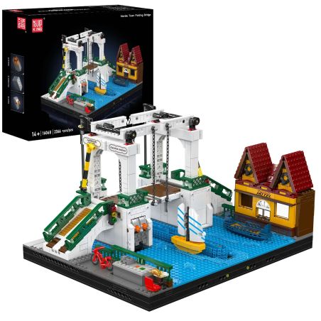 MouldKing 16068 Mould King 16068 CẦU THỊ TRẤN BẮC ÂU bộ đồ chơi xếp lắp ráp ghép mô hình Creator NORDIC TOWN FOLDING BRIDGE Sáng Tạo 2066 khối