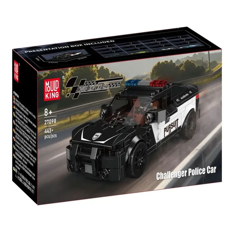 MouldKing 27098 Mould King 27098 XE CẢNH SÁT DODGE CHALLENGER bộ đồ chơi xếp lắp ráp ghép mô hình Speed Champions Racing Cars CHALLENGER POLICE CAR Đua Xe Công Thức 443 khối