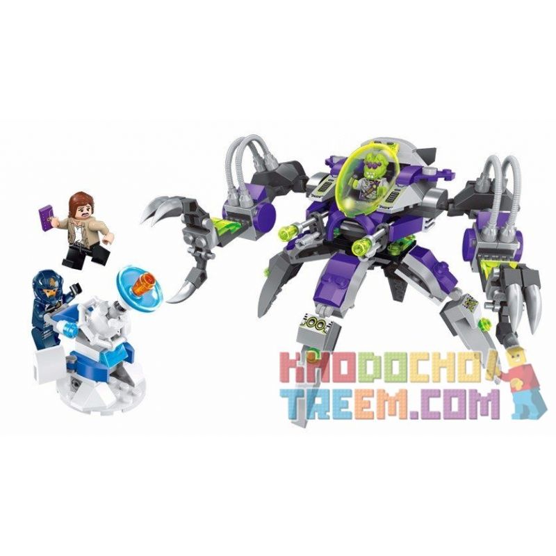 Enlighten 1608 Qman 1608 non  MÁY BAY BẠCH TUỘC CỦA NGƯỜI NGOÀI HÀNH TINH bộ đồ chơi xếp lắp ráp ghép mô hình Space Adventure SPACE ADVENTURE AGAINST ALIEN ATTACK Thám Hiểm Không Gian 230 khối