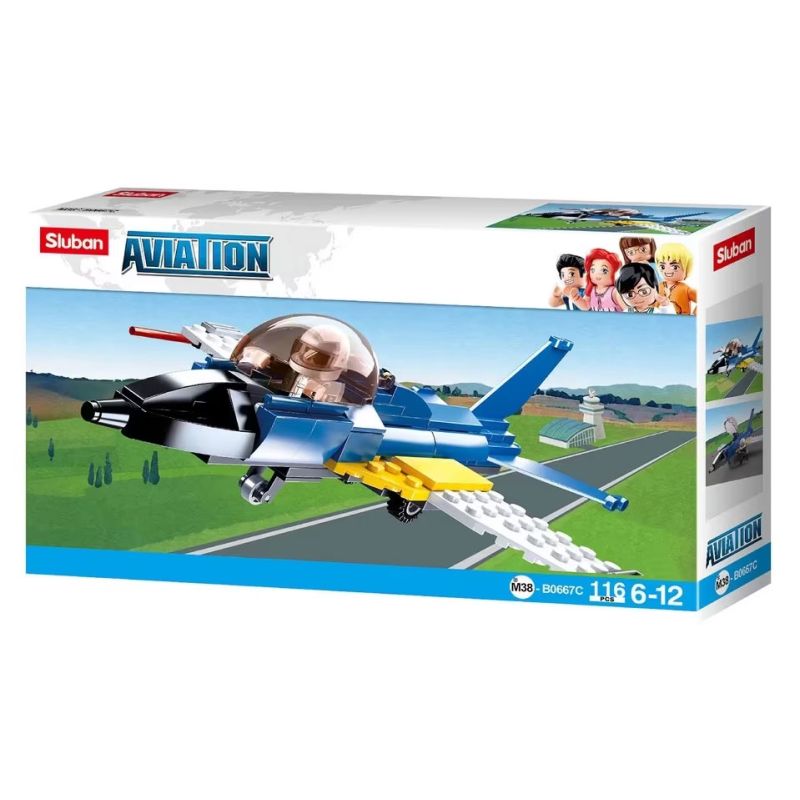 SLUBAN M38-B0667C B0667C 0667C M38B0667C 38-B0667C MÁY BAY PHẢN LỰC bộ đồ chơi xếp lắp ráp ghép mô hình City Thành Phố 116 khối