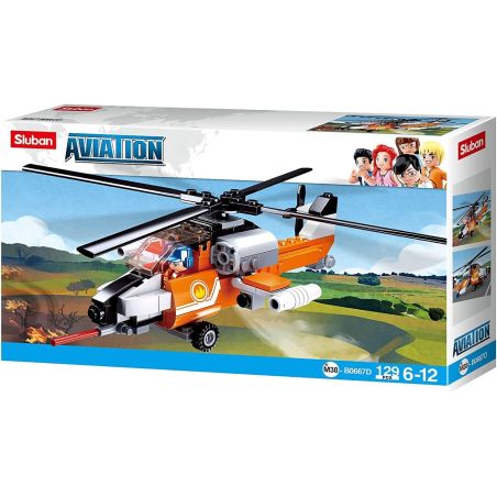 SLUBAN M38-B0667D B0667D 0667D M38B0667D 38-B0667D MÁY BAY TRỰC THĂNG LỬA bộ đồ chơi xếp lắp ráp ghép mô hình City Thành Phố 129 khối