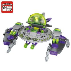 Enlighten 1608 Qman 1608 non  MÁY BAY BẠCH TUỘC CỦA NGƯỜI NGOÀI HÀNH TINH bộ đồ chơi xếp lắp ráp ghép mô hình Space Adventure SPACE ADVENTURE AGAINST ALIEN ATTACK Thám Hiểm Không Gian 230 khối
