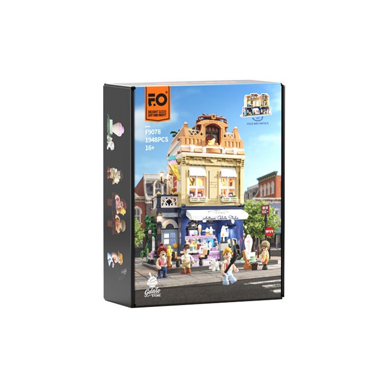 LUMIBRICKS FUNWHOLE F9078 9078 CỬA HÀNG KEM bộ đồ chơi xếp lắp ráp ghép mô hình Creator GELATO STORE Sáng Tạo 1948 khối
