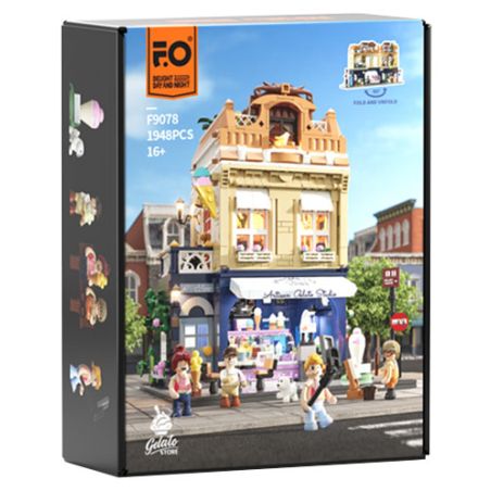 LUMIBRICKS FUNWHOLE F9078 9078 CỬA HÀNG KEM bộ đồ chơi xếp lắp ráp ghép mô hình Creator GELATO STORE Sáng Tạo 1948 khối