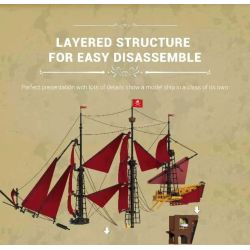 REOBRIX 66049 NỮ HOÀNG ANNE TRẢ THÙ bộ đồ chơi xếp lắp ráp ghép mô hình Pirates Of The Caribbean REVENGE SAILING SHIP Cướp Biển Vùng Caribe 5666 khối