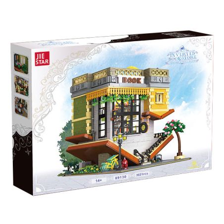 JIESTAR 89130 HIỆU SÁCH ĐẢO NGƯỢC bộ đồ chơi xếp lắp ráp ghép mô hình Creator INVERTED BOOKSTORE Sáng Tạo 3621 khối