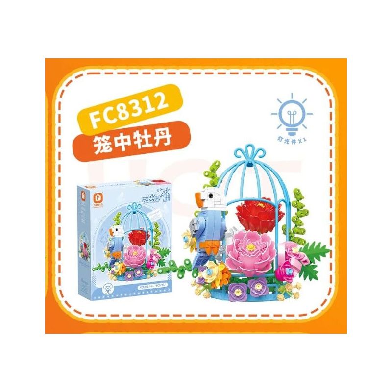 FORANGE FC8312 8312 PEONY TRONG LỒNG bộ đồ chơi xếp lắp ráp ghép mô hình Technic Kỹ Thuật Công Nghệ Cao Mô Hình Phương Tiện