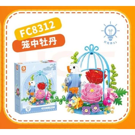 FORANGE FC8312 8312 PEONY TRONG LỒNG bộ đồ chơi xếp lắp ráp ghép mô hình Technic Kỹ Thuật Công Nghệ Cao Mô Hình Phương Tiện