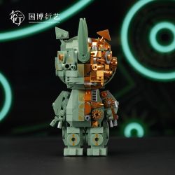 NATIONAL MUSEUM OF CHINA EK032 GUOBO YANYI RHINO ZUN BRONZE MECHA bộ đồ chơi xếp lắp ráp ghép mô hình