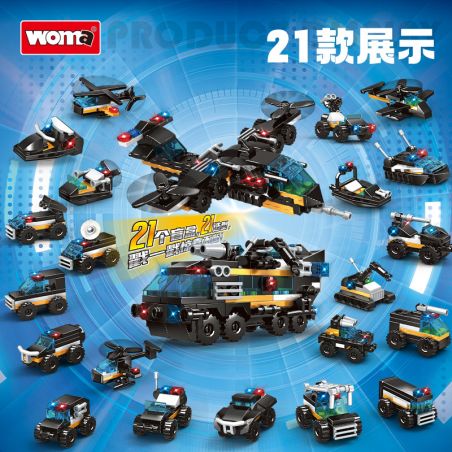 WOMA C1035 1035 CẢNH SÁT ĐẶC BIỆT CHỌC NHẠC bộ đồ chơi xếp lắp ráp ghép mô hình City Thành Phố 440 khối