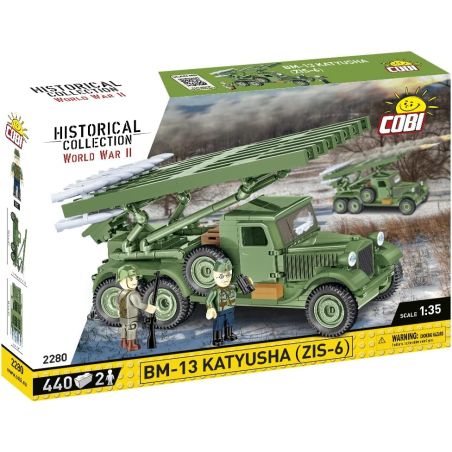 COBI 2280 PHÁO TÊN LỬA BM-13 tỷ lệ 1:35 bộ đồ chơi xếp lắp ráp ghép mô hình Military Army BM-13 KATYUSHA (ZIS-6) Quân Sự Bộ Đội 440 khối