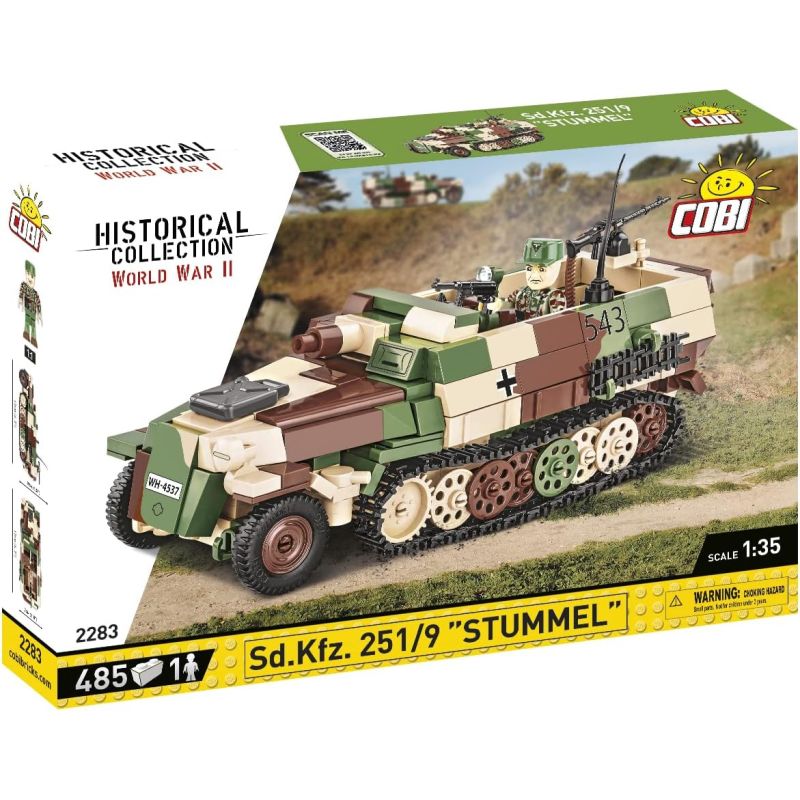 COBI 2283 SD.KFZ.251 XE BỌC THÉP tỷ lệ 1:35 bộ đồ chơi xếp lắp ráp ghép mô hình Military Army SD.KFZ. 251/9 STUMMEL VEHICLE Quân Sự Bộ Đội 485 khối