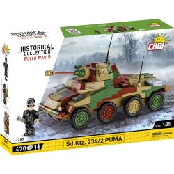 COBI 2287 SD.KFZ.234 XE BỌC THÉP CÓ BÁNH tỷ lệ 1:35 bộ đồ chơi xếp lắp ráp ghép mô hình Military Army SD.KFZ 234/2 PUMA VEHICLE Quân Sự Bộ Đội 470 khối