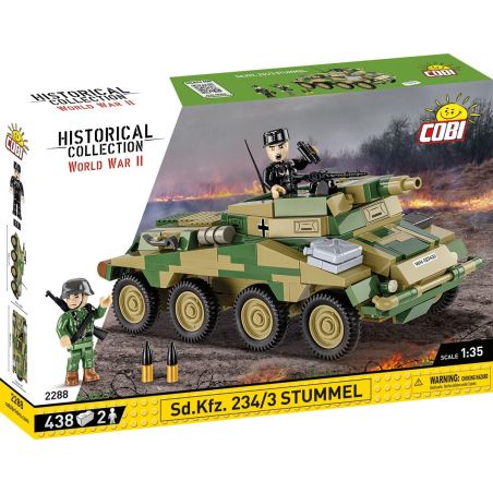 COBI 2288 SD.KFZ.234 XE BỌC THÉP CÓ BÁNH tỷ lệ 1:35 bộ đồ chơi xếp lắp ráp ghép mô hình Military Army SD.KFZ 234/3 STUMMEL VEHICLE Quân Sự Bộ Đội 438 khối